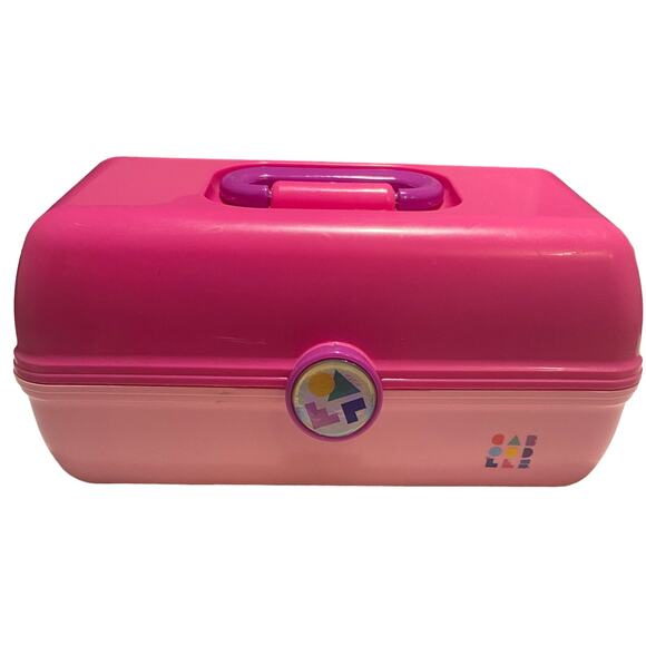 kaboodles Handbags - Vintage Caboodles 5626 Organizer MakeUp Case 3-Tier Mirror Large Glitter Pink